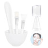 FERCAISH 5Pcs Diy Face Mask Mixing Bowl, Microwavable Silicone Facial Mud Bowl Cosmetic Beauty Tool for Home Salon(White)