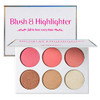 Blusher & Illuminator Highlighter & Bronzer Powder Contour Collection Set - 3 Blusher & 3 Highlighter Powder Palette - Perfect for Contouring and Hig