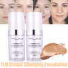 2Pcs 30ml TLM Colour Changing Foundation Makeup Concealer Cover Cream Full Coverage Flawless Liquid Base Nude Face Liquid Cover Concealer Change Skin