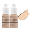 2 Pack PHOERA Foundation, Flawless Soft Matte 24HR Oil Control Full Coverage Foundation Makeup for Women.102 Nude-30ml