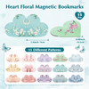 15 Pieces Magnetic Heart Bookmarks, Cute Book Marks for Women, Page Markers for Students Teachers Book Reading Lovers School Office Home Supplies, Ch