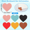 6 Pieces Leather Heart Bookmarks Cute Corner Page Book Marks for Reading Women Book Lovers Book Club Gifts Teacher Student Book Accessories for Schoo