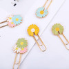 7 PCS Daisy Paper Clips Metal Paperclip Large Size Paper Clip Cute Bookmark Colorful Office Supplies Present for Teacher & Students, Bookmark Clamp D