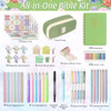 Bible Study Supplies Bible Journaling Kit: Bible Accessories Set with Journal, Pen Case, Tabs, Bookmarks, Tape, Highlighters and Pens No Bleed, Bible