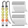 24 Pcs Beadable Bookmarks DIY Metal Bookmark Bar, Metal Beadable Blank Bar Beaded Bookmark Craft Jewelry Pendant DIY Modern, Charm Gifts for Book Lov
