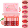 Eakroo 6 Colors Peach Lip Stain Set, Korean Lip Gloss Mini Liquid Lip Tint, Lipstick for Women, Liquid Blush, Lip Plumper, Lip Stain Long Lasting Wat