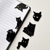 6 Pieces Cute Black Cat Magnetic Bookmarks - Cute Book Markers Clip Set for Women Teachers Students Book Lovers Reading, for School Office Home Suppl