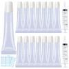 AMORIX 50pcs Lip Gloss Tubes - 15ml White Refillable Cosmetic Squeeze Tubes + 2 x 20ml Syringes and Tags for DIY Lip Gloss Base