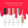 KPX 30 Pcs lip Gloss Tube Containers Bulk Wand 10ml Empty Clear Pink Lip Oil Tubes Refillable Lip Balm Bottles with Rubber Insert for DIY Makeup Such