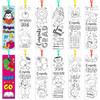 ANGOLIO Kindergarten School Coloring Bookmarks - 75Pcs Back to School Bookmarks for Students DIY Coloring Blank Bookmark Classroom Art Craft Supplies