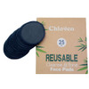 Chloven 25 Pack Charcoal Bamboo Reusable Makeup Remover Pads - Bamboo Reusable Cotton Rounds for Toner, Washable Eco-Friendly Pads for All Skin Types