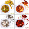 Fall Nail Art Maple Leaf Shape Holographic Glitter Flake Sequins, Red Yellow Silver Orange 4 Mixed Colors Manicure Tips for Acrylic Nail Kits, Women