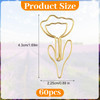 WJIAAA Cute Paper Clips, 60Pcs Decorative Paperclips Metal Flower Shaped Paper Clips Bookmarks for Home Office Supplies Desk File Organization Weddin