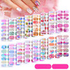 Maitys 224 Pcs 16 Sheets Full Wrap Nail Stickers Gradient Polish Stickers Self-Adhesive Nail Art Decal Strips with 2 Pcs Nails Files for DIY Women Gi