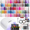 MEFA Gel Nail Polish Kit with U V Light, 32 Colors All Seasons Soak Off 60 Pcs Gel Polish Nail Set with Matte/Glossy Glitter Base Top Coat Manicure T