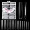 Ranrose Extra Long Nail Tips, 240PCS XXXL Long Square Acrylic Nails Full Cover Clear Long Straight Tapered Square Nail Tips 12 Sizes Pre-shaped Fake
