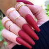 Outyua Halloween Matte Super Long False Nails Coffin Ballerina Extra Long Press on Nails Acrylic Fake Nails Acrylic Full Cover Nails 24Pcs