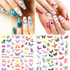 24 Sheets Colorful Butterfly Flower Nail Stickers - Mixed Design Self-Adhesive Nail Decals - Butterfly Manicure Sticker for Women - Nail Decorations