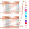 36 Pcs Beadable Bookmarks DIY Metal Blank Bar Bookmark for Beads Modern Bead Craft Jewelry Pendant Charm Gift for Book Lovers Student Teacher Office