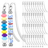 40 Pcs Beadable Bookmarks DIY Metal Blank Bar Bookmark for Beads Modern Bead Craft Jewelry Pendant Charm Gift for Book Lovers Student Teacher Office
