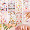 Teenitor 12 Sheets Nail Art Sticker 3D Self-Adhesive, Nail Art Decoration with 5 Boxes Holographic Glitter Flakes Butterfly Heart Star Maple Leaf Nai