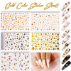 Teenitor 12 Sheets Nail Art Sticker 3D Self-Adhesive, Nail Art Decoration with 5 Boxes Holographic Glitter Flakes Butterfly Heart Star Maple Leaf Nai