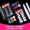 Nail Kit Set Professional Acrylic with Everything, 12 Glitter Acrylic Powder, Tips, Decoration, DIY Nail Art Tools & Supplies for Beginners