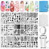 Biutee Nail Stamping Plates Set 15PCS Nail Art Stamper Scraper Nail Art Stamping Kit with Storage Bag Gift Box Nail Stamp Template Kit Lace Flower Bu