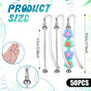 SHENLIU 50 Pcs Beadable Bookmarks DIY Metal Blank Bar Modern Bookmark DIY Bookmarks Craft Jewelry Pendant Charm Gift for Book Lovers Student Teacher