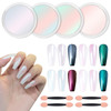 Artdone Chrome Nail Powder Metallic Mirror Glitter Effect Pigment Iridescent Aurora Mermaid Pearl Dust Kit for Gel Polish Nail Art Decoration, Resin