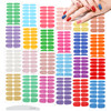 Maitys 336 Pieces 24 Sheets Nail Wraps Gel Nail Stickers Polish Strips Self Adhesive Seasonal Solid Color Decal Manicure Kits with File for Women Gir