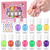 ETYJO Kids Nail Polish Set - Nail Polish for Girls Ages 3-12 | 12 Rainbow Colors | Non-toxic, Water-based, Low Odor | Peel-off, Quick Dry | Children