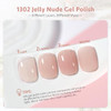 GAOY Jelly Nude Pink Gel Nail Polish, 16ml Sheer Natural Brown Translucent Color 1302 UV Light Cure Gel Polish for Nail Art DIY Manicure and Pedicure