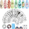 Biutee Christmas Nail Stamp Plate Kit Jelly Silicone Clear Stamper Nail Art Stamping Plate French Tip Template Nail Rhinestone Decoration Scraper Dee