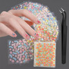 WOKOTO 50Pcs Self-Adhesive 3D Flower Nail Stickers Flower Nail Decals for Women Girls Kids Nail Art Floral Sticker Sheets with Tweezers