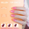 GELLEN Gel Top Coat and Base Coat, 2Pcs No Wipe Gel Nail Polish, Soak Off Nail Lamp Clear Base Top Coat Long Lasting Finish Nail Art Design Home Gel