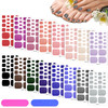 Maitys 352 Pieces 16 Sheets Toenail Polish Stickers Strips Adhesive Toe Nail Wraps Full Wraps Polish Strips DIY Manicure Decal with 2 Pieces Nail Fil