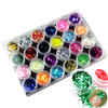 XICHEN 24 Pcs/Colors Glitter Powder Dust Nail Art Tip Decoration