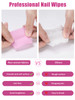 TEOYALL Lint Free Nail Wipes, 400 PCS Non-Woven Fabric Nail Cleaning Pads Pink Lash Extensions Glue Cleaning Wipes Salon Supplies