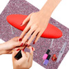 EBANKU Shiny Nail Art Table Mat, Foldable Nail Art Hand Pad Salon Practice Cushion Pad Portable Nail Art Manicure Tool