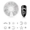 DANNEASY 3D Nail Charms Nail Jewels Silver Nail Art Charms Charms for Nails Metal Nail Studs Nail Jewelry for Acrylic Nails DIY Craft Nail Decoration