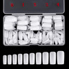 Full Cover Acrylic False Nail Tips, 500PCS Fake Nail Shape Artificial False Nails Tips 10 Sizes with Case for Nail Art Salons and Home DIY (White)