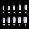 Full Cover Acrylic False Nail Tips, 500PCS Fake Nail Shape Artificial False Nails Tips 10 Sizes with Case for Nail Art Salons and Home DIY (White)