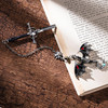 Berirexrion Cool Dragon Sword Bookmarks - 2 PCs Fantasy Metal Book Marks Blue Black Unique Page Maker Gifts for Reading Men Boys Kids Novel Fans Love