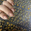 30 Sheets Gold Nail Art Stickers 3D Self-Adhesive Nail Decals Gold Line Star Nail Stickers for Acrylic Nails Gold Leaf Diamond Nail Supplies for Wome