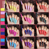 Teenitor Full Cover Color Press On Coffin Nails, 576pcs Fake Nail Tips in 24 Colors, Glue On Long Ballerina False Nails