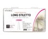 VIVACE Clear Long Stiletto 500pcs Artificial Fake Gel Nail Tips,10 Sizes With Clear Plastic Case For Nail Salon