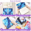 Watersay 7 Pcs Stretchable Book Cover with Bookmarks Reusable Jumbo Book Cover Protector Up to 10 x 12.5 Inch Protective Fabric Textbook Box, School