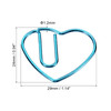 MECCANIXITY Paper Clip Heart-Shaped Cute Decorative Fun Clips Bookmarks 1.1 Inch Blue for Organize Office Home, Pack of 100