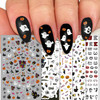 TailaiMei 1500 Pcs Halloween Nail Decals Stickers, 12 Sheets Self-Adhesive DIY Nail Art Tips Stencil for Halloween Party, Include Pumpkin/Bat/Ghost/W